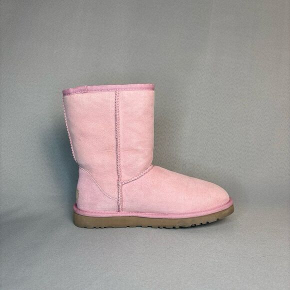 Womens UGG Boots Classic Short Pink MAU Coquette Festival Suede RARE Size 7 - Picture 7 of 12